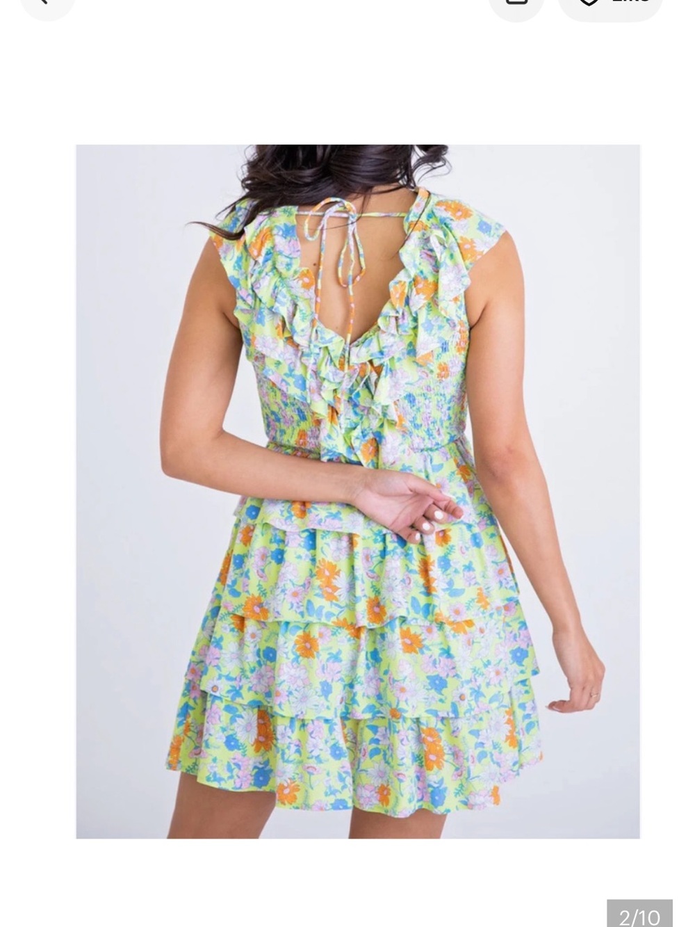 Karlie Pastel Floral Ruffle Backless Mini Dress